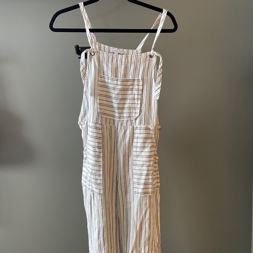 White Striped Overalls